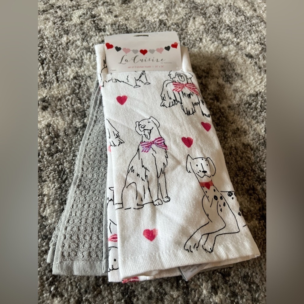 La Cuisine By Kassatex French Bulldog Kitchen Towel Set - Picture 5 of 10